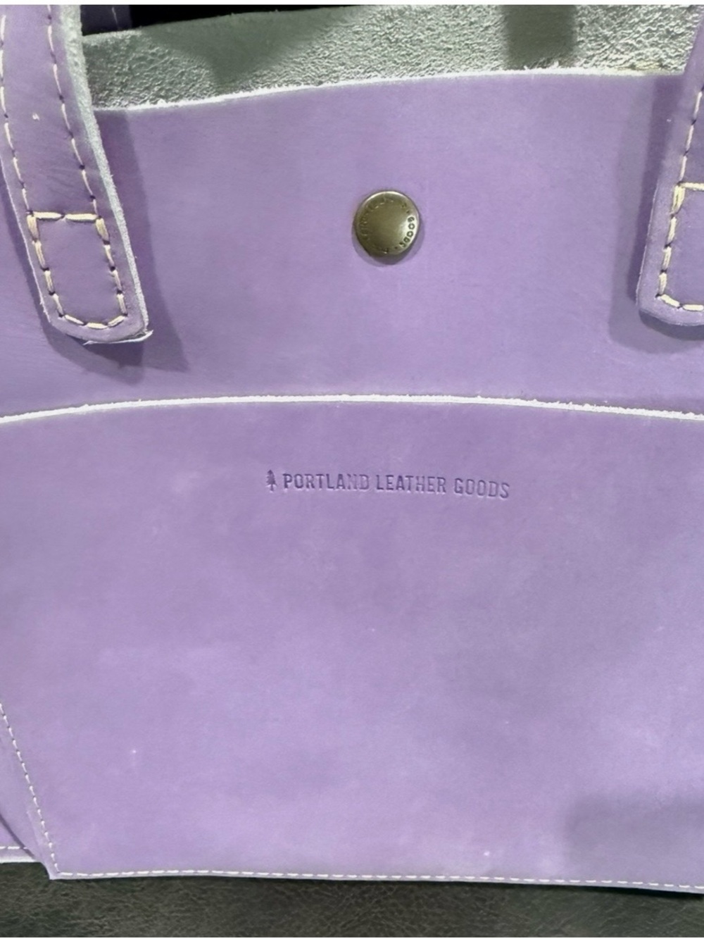 Portland Leather Chalk Mini Crossbody Snap Tote (Unicorn color) - Picture 5 of 6